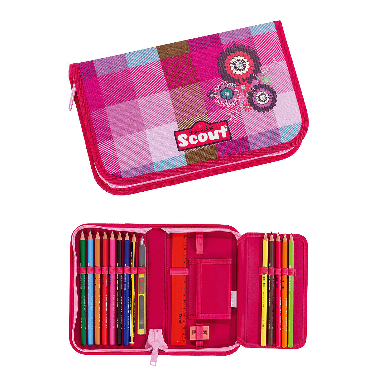 Scout Stifte Etui 6623 Flowery Island, Federmäppchen 18tlg ...