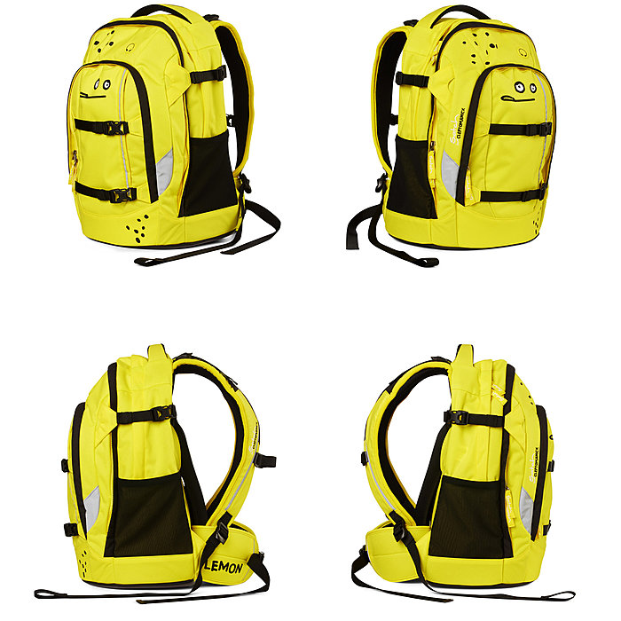 Satch Schulrucksack Cleptomanicx yellow Lemon, komplett in gelb