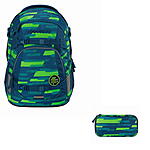 Coocazoo Mate Lime Stripe 2tlg Schulrucksack Set ansehen