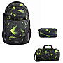 Coocazoo PORTER Lime Flash Schulrucksack Set 3tlg