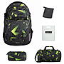 Coocazoo PORTER Lime Flash Schulrucksack Set 5tlg