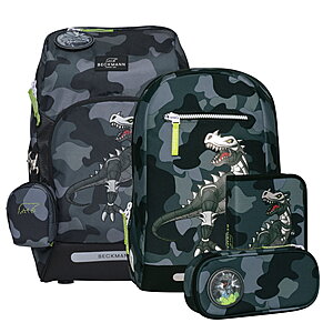 Beckmann Active Air FLX 20-25L Camo Rex Schulrucksack 4tlg. Set