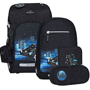 Beckmann Active Air FLX 20-25L Night Rider Schulrucksack 4tlg. Set