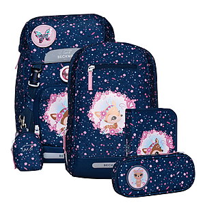 Beckmann Classic 22L Forrest Deer Blue Schulrucksack 6tlg. Set