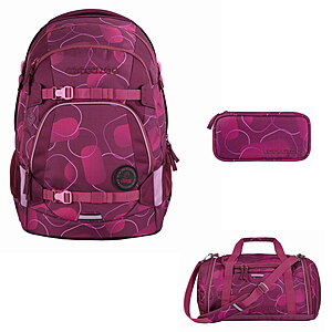 Coocazoo MATE Berry Bubbles Schulrucksack Set 3tlg
