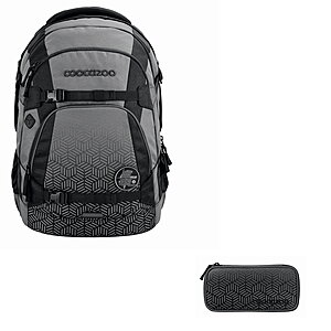 Coocazoo MATE Black Carbon Schulrucksack Set 2tlg