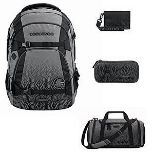 Coocazoo MATE Black Carbon Schulrucksack Set 4tlg