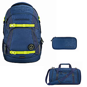 Coocazoo MATE Blue Bash Schulrucksack Set 3tlg