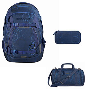 Coocazoo MATE Blue Motion Schulrucksack Set 3tlg