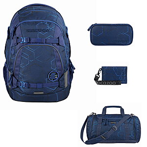 Coocazoo MATE Blue Motion Schulrucksack Set 4tlg