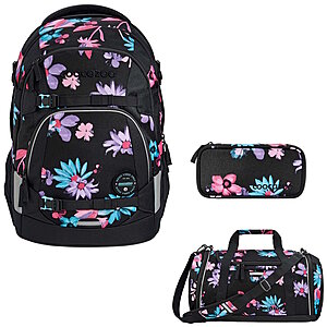 Coocazoo MATE Floral Artnight 3tlg Schulrucksack Set