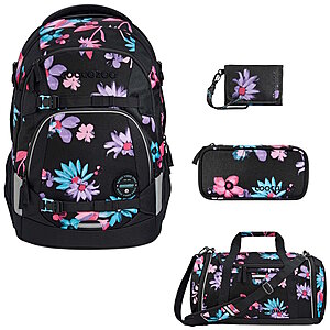 Coocazoo MATE Floral Artnight 4tlg Schulrucksack Set