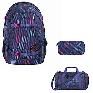 Coocazoo MATE Indigo Illusion Schulrucksack Set 3tlg