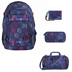 Coocazoo MATE Indigo Illusion Schulrucksack Set 4tlg