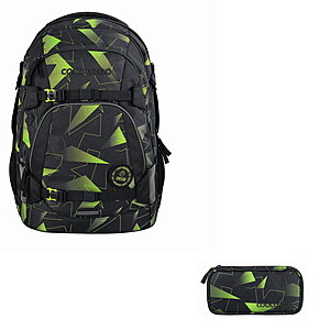 Coocazoo MATE Lime Flash Schulrucksack Set 2tlg