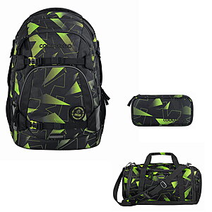 Coocazoo MATE Lime Flash Schulrucksack Set 3tlg