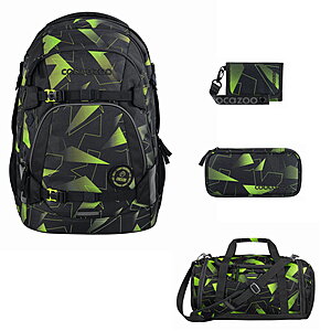 Coocazoo MATE Lime Flash Schulrucksack Set 4tlg