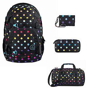 Coocazoo MATE Magic Polka Schulrucksack Set 4tlg