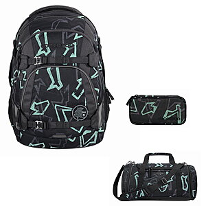 Coocazoo MATE Reflective Graffiti Schulrucksack Set 3tlg