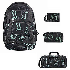 Coocazoo MATE Reflective Graffiti Schulrucksack Set 4tlg