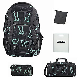 Coocazoo MATE Reflective Graffiti Schulrucksack Set 5tlg