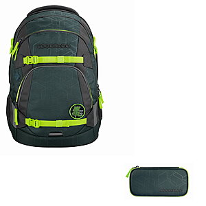 Coocazoo MATE Stone Olive Schulrucksack Set 2tlg