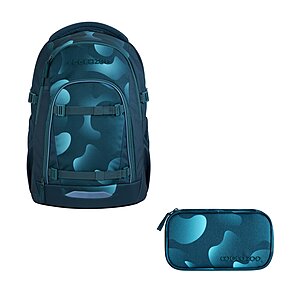 Coocazoo Mate Aqua Flow Schulrucksack Set 2tlg