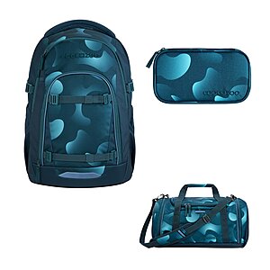 Coocazoo Mate Aqua Flow Schulrucksack Set 3tlg