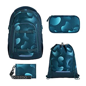 Coocazoo Mate Aqua Flow Schulrucksack Set 4tlg