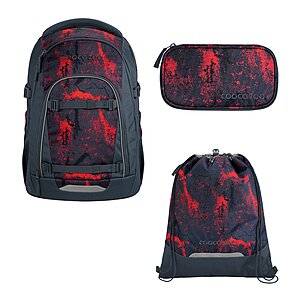 Coocazoo Mate Broken Black Schulrucksack Set 3tlg