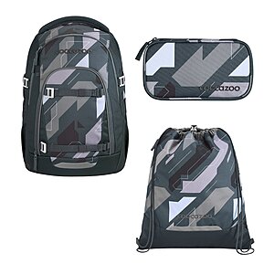 Coocazoo Mate Dark Race Schulrucksack Set 3tlg