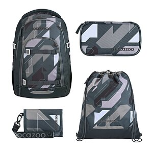 Coocazoo Mate Dark Race Schulrucksack Set 4tlg