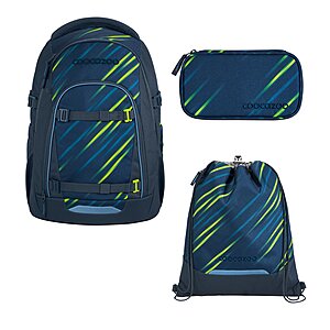 Coocazoo Mate Fast Lime Schulrucksack Set 3tlg