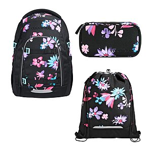 Coocazoo Mate Floral Artnight Schulrucksack Set 3tlg