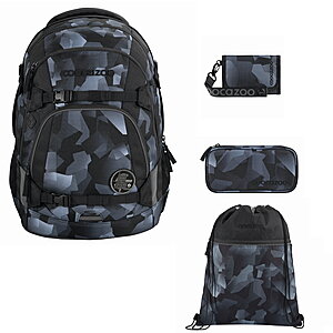 Coocazoo Mate Grey Rocks 4tlg Schulrucksack Set