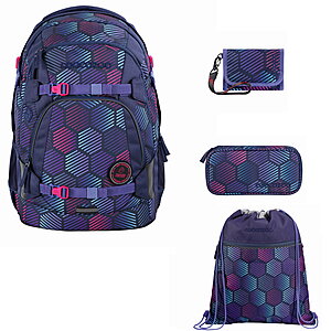 Coocazoo Mate Indigo Illusion 4tlg Schulrucksack Set