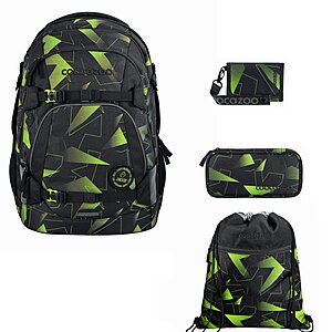 Coocazoo Mate Lime Flash 4tlg Schulrucksack Set