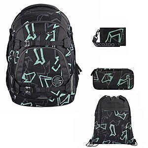 Coocazoo Mate Reflektive Graffiti 4tlg Schulrucksack Set