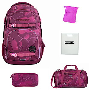 Coocazoo PORTER Berry Bubbles Schulrucksack Set 5tlg