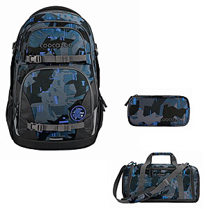 Coocazoo PORTER Blue Craft Schulrucksack Set 3tlg