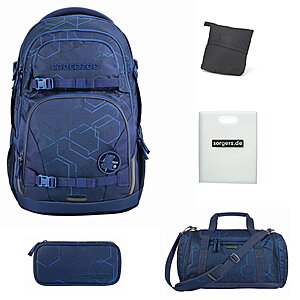 Coocazoo PORTER Blue Motion Schulrucksack Set 5tlg