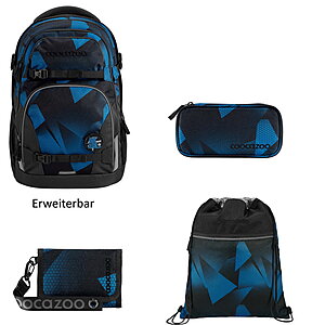 Coocazoo PORTER Electric Ice 4tlg Schulrucksack Set
