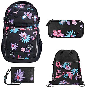 Coocazoo PORTER Floral Artnight 4tlg Schulrucksack Set