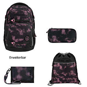 Coocazoo PORTER Pink Illusion 4tlg Schulrucksack Set