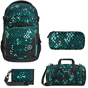 Coocazoo PORTER Pixel Blox 4tlg Schulrucksack Set