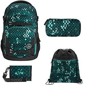 Coocazoo PORTER Pixel Blox 4tlg Schulrucksack Set