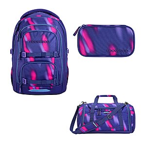 Coocazoo Porter Aurora Glow Schulrucksack Set 3tlg