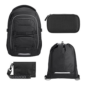 Coocazoo Porter Black Coal Schulrucksack Set 4tlg