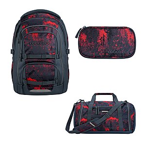 Coocazoo Porter Broken Black Schulrucksack Set 3tlg
