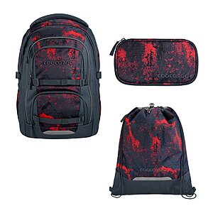 Coocazoo Porter Broken Black Schulrucksack Set 3tlg